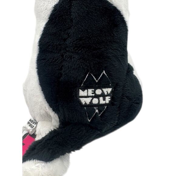 Meow Wolf Plush Twisted Multiverse Cat Wolf Black White 10” Stuffed Animal New - Picture 6 of 10